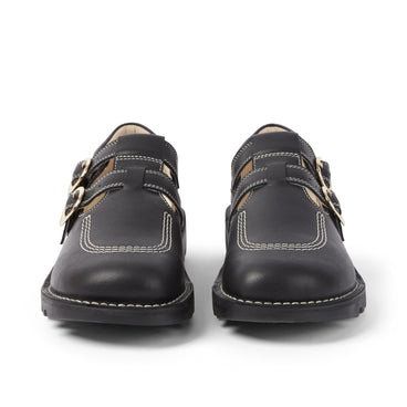 Front view of Adult Unisex Kick T-Bar Goldie Shoes Black