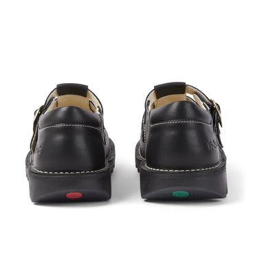 Back view of Adult Unisex Kick T-Bar Goldie Shoes Black