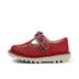 Left side view of Infant Unisex Kick T-Bar Glitter Shoes Red