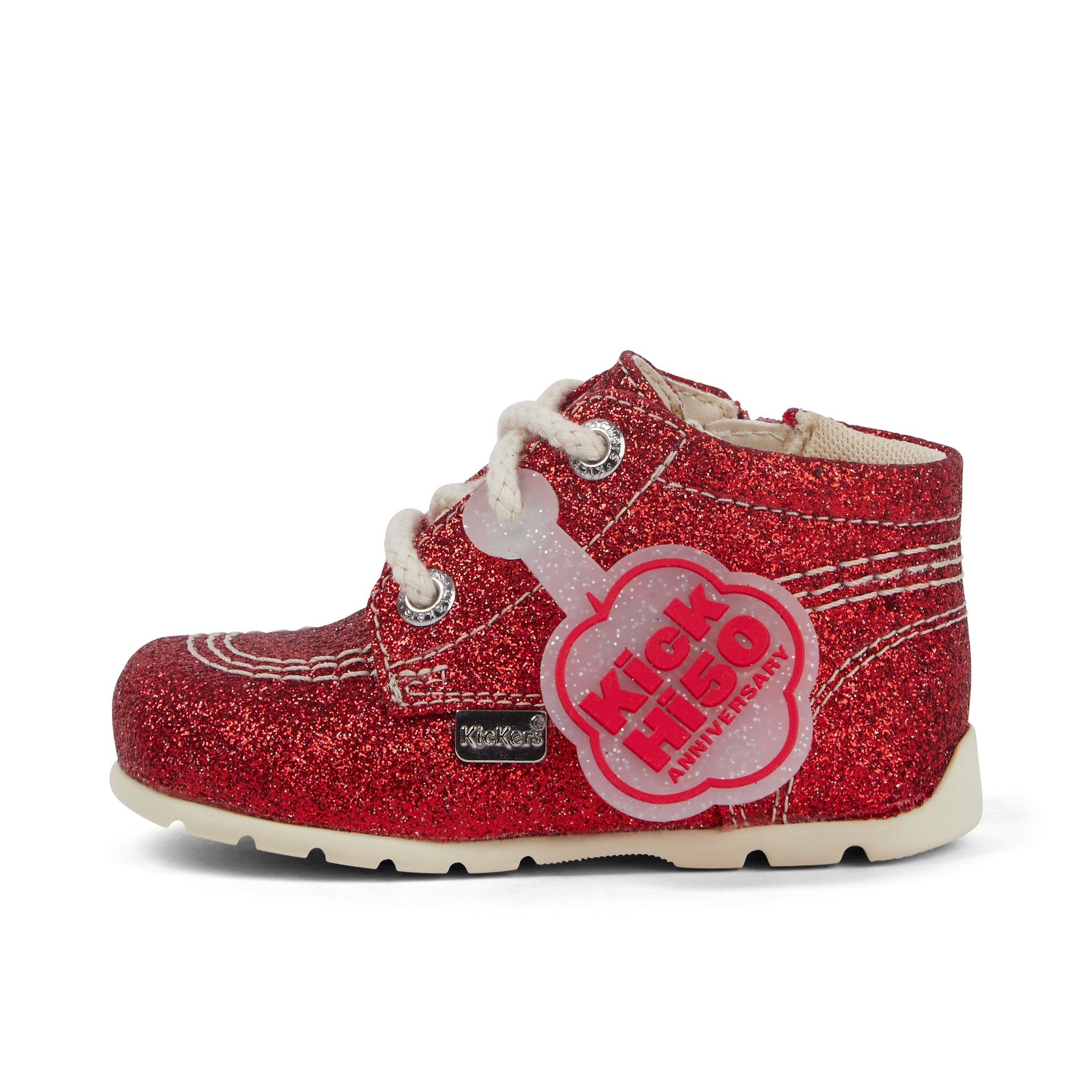 Kickers Baby Unisex Kick Hi Glitter Boots - Red