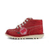 Left side view of Junior Unisex Kick Hi Glitter Shoes Red