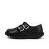 Left side view of Adult Womens Kick T Double Leather Black