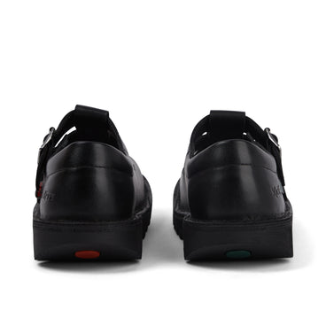 Back view of Adult Womens Kick T Double Leather Black