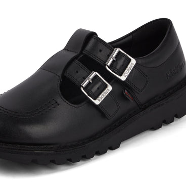 Detail view (close-up) of Adult Womens Kick T Double Leather Black