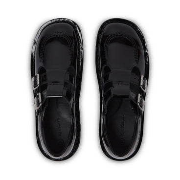 Detail view (Top view mapped) of Adult Womens Kick T Double Patent Leather Black