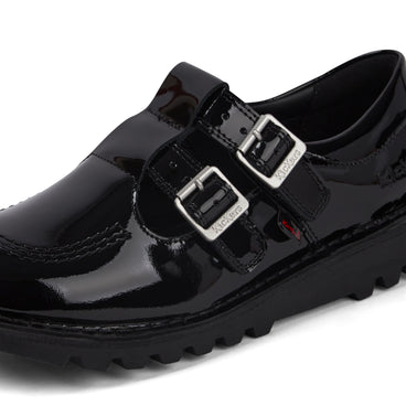 Detail view (close-up) of Adult Womens Kick T Double Patent Leather Black