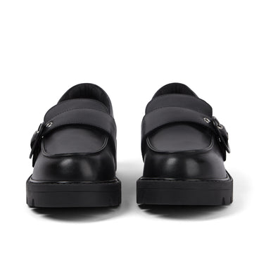 Front view of Adult Female Kori Monk Strap Leather Black