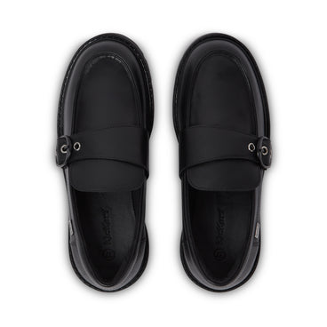 Detail view (Top view mapped) of Adult Female Kori Monk Strap Leather Black