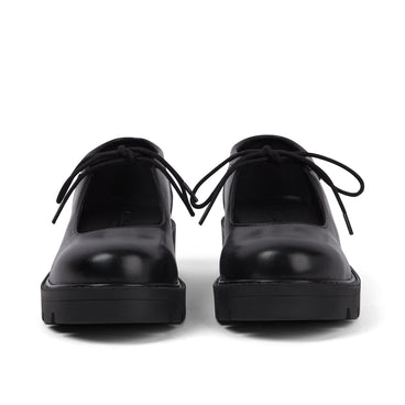 Front view of Adult Womens Kori Mj Lace Leather Black