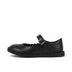 Left side view of Junior Girls Adlar MJ Scallop Leather Black