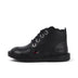 Left side view of Infant Girls Adlar Hi Scallop Leather Boots Black