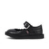 Left side view of Infant Girls Adlar MJ Scallop Leather Black