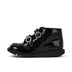 Left side view of Junior Girls Kick Hi Meadow Patent Leather Boots Black