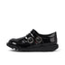 Left side view of Junior Girls Kick T-Bar Meadow Patent Leather Black