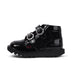 Left side view of Infant Girls Kick Hi Meadow Patent Leather Boots Black