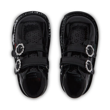 Detail view (Top view mapped) of Infant Girls Kick Hi Meadow Patent Leather Boots Black