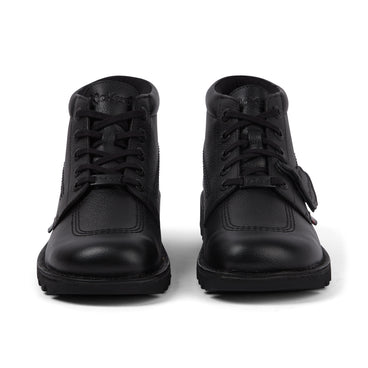 Front view of Adult Mens Kick Hi Tab Leather Boots Black