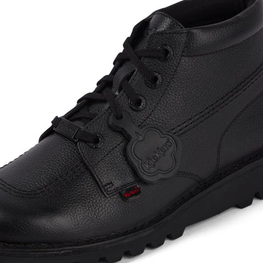 Detail view (close-up) of Adult Mens Kick Hi Tab Leather Boots Black