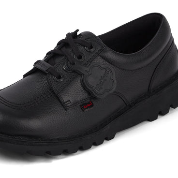 Detail view (close-up) of Adult Mens Kick Lo Tab Leather Shoes Black