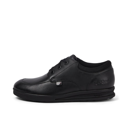 Left side view of Adult Mens Troiko Lo Leather Shoes Black