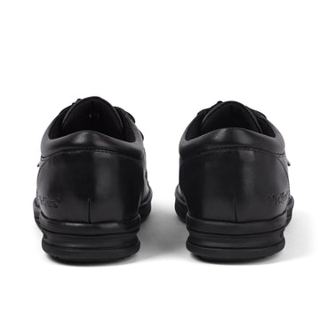Back view of Adult Mens Troiko Wall Leather Shoes Black