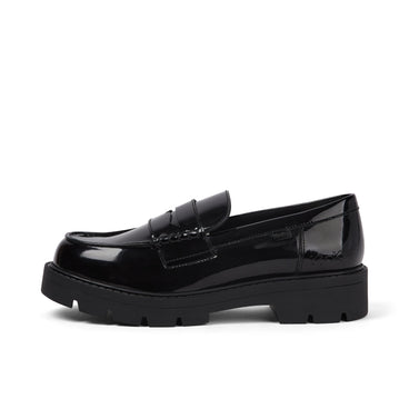 Left side view of Youth Womens Kori Loafer Patent Leather Black
