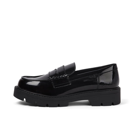 Left side view of Youth Womens Kori Loafer Patent Leather Black