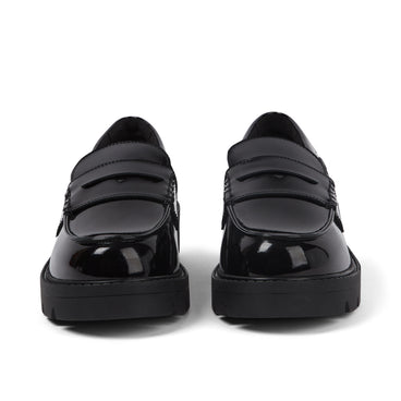 Front view of Youth Womens Kori Loafer Patent Leather Black