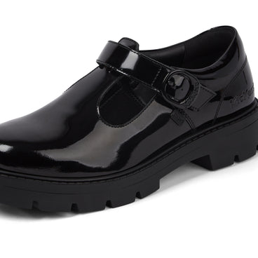 Detail view (close-up) of Youth Womens Kori Tbar Patent Leather Black