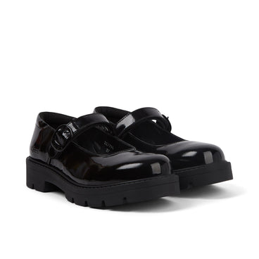 Front ¾ right of Youth Womens Kori Mj Doll Patent Leather Black