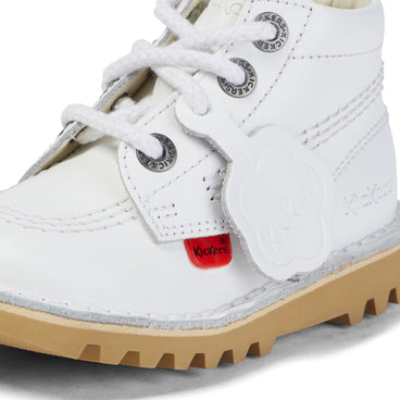 Detail view (close-up) of Junior Unisex Kick Hi Zip Leather White