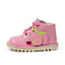 Left side view of Infant Unisex Kick Hi Fruit Patent Leather Pink
