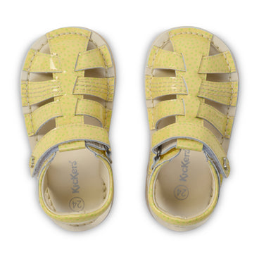 Detail view (Top view mapped) of Infant Unisex Kick Sandal Fruit Light Yellow