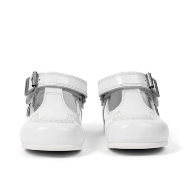 Front view of Baby Girl Kick T-Bar White