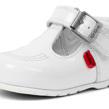 Detail view (close-up) of Baby Girl Kick T-Bar White