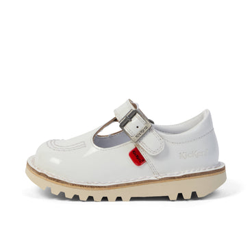 Left side view of Infant Girl Kick T-Bar White