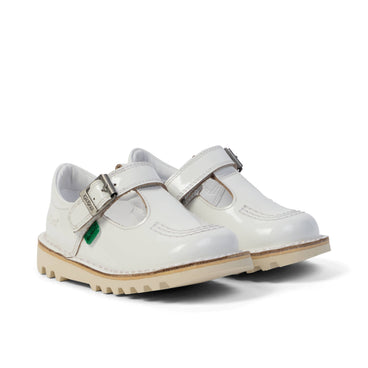 Front ¾ right of Infant Girl Kick T-Bar White