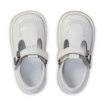 Detail view (Top view mapped) of Infant Girl Kick T-Bar White