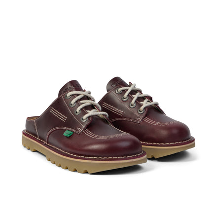 Front ¾ right of Adult Unisex Kick Mule Dark Red