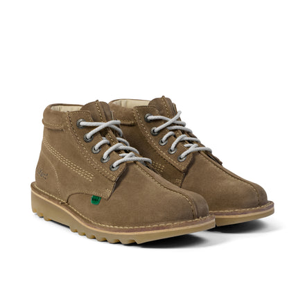 Front ¾ right of Adult Unisex Kick Hi Central Taupe