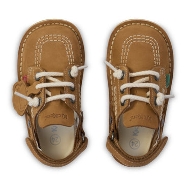 Detail view (Top view mapped) of Infant Unisex Kick Mule Tan