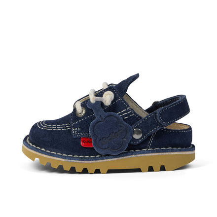 Left side view of Infant Unisex Kick Mule Sued Navy