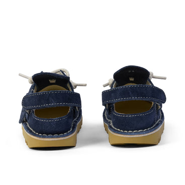 Back view of Infant Unisex Kick Mule Sued Navy