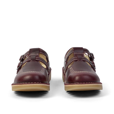 Front view of Adult Woman Kick T-Double Leather A Dark Red