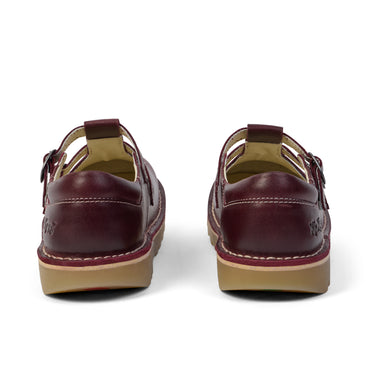 Back view of Adult Woman Kick T-Double Leather A Dark Red