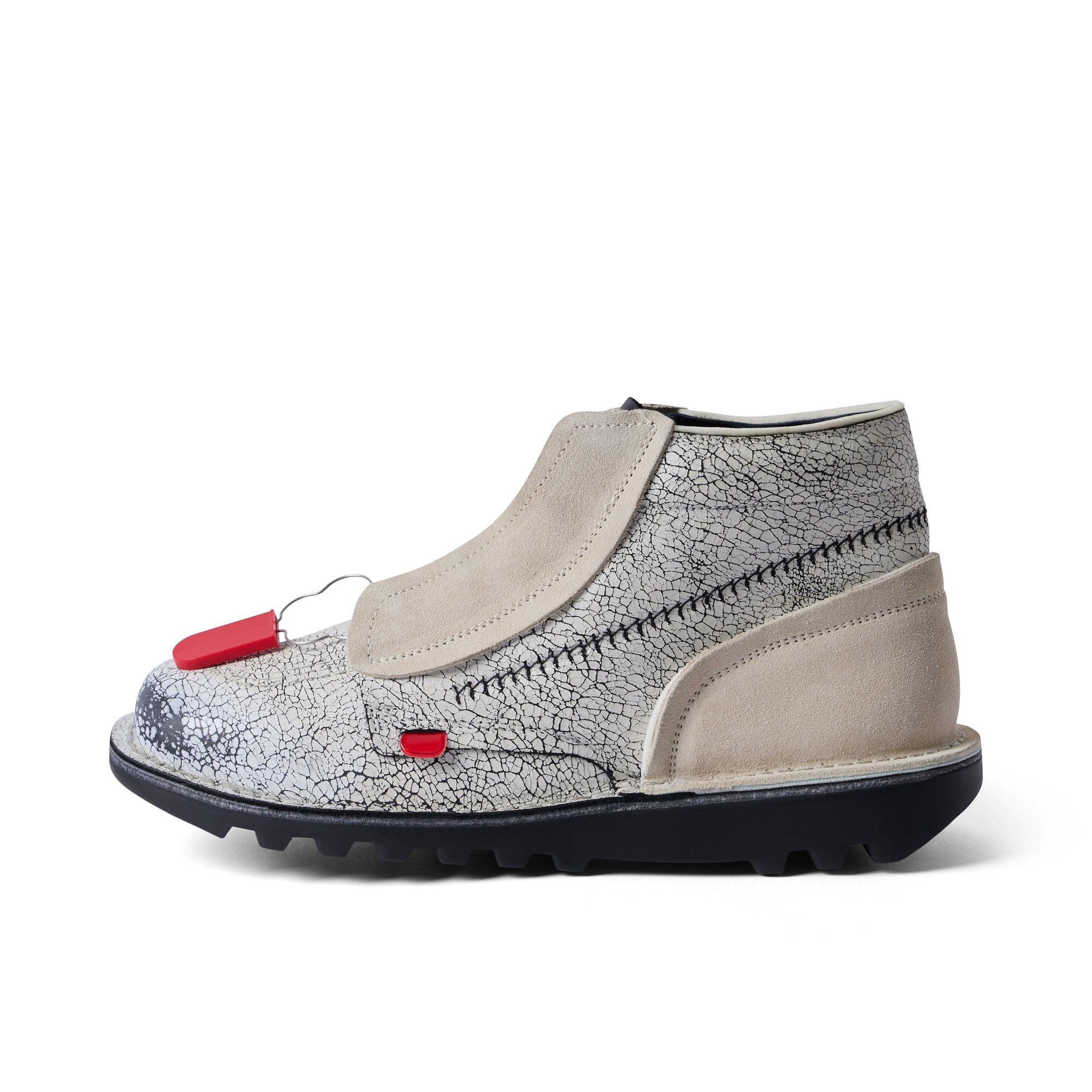 Left side view of Adult Unisex ACW Kick Hi Leather Boots White