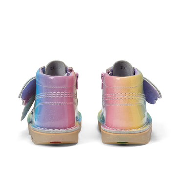 Back view of Infant Girls Kick Hi Wing Patent Leather Multi