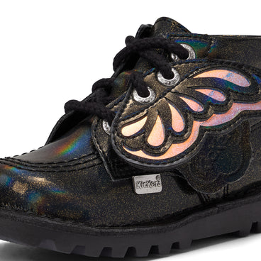 Detail view (close-up) of Infant Girls Kick Hi Wing Synthetic Leather Black
