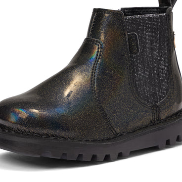 Detail view (close-up) of Infant Girls Kick Chelsea Synthetic Leather Black/Black