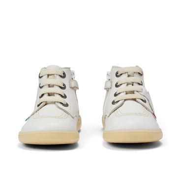 Front view of Infant Unisex Playflex Hi Leather White